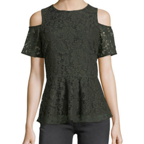 peplum cold shoulder top